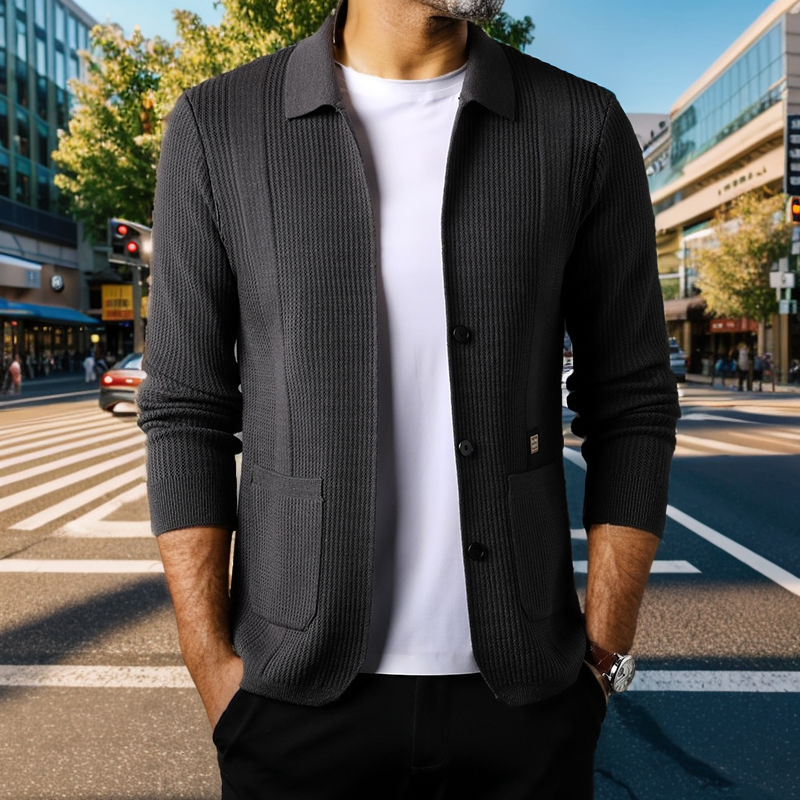 N0828 High-end men's knitted cardigan