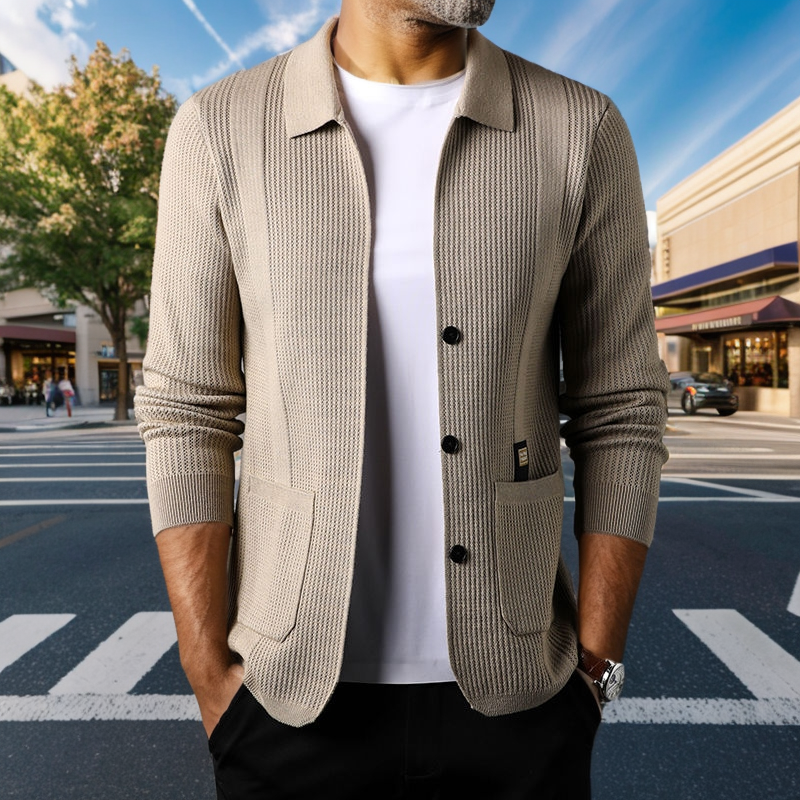 N0828 High-end men's knitted cardigan