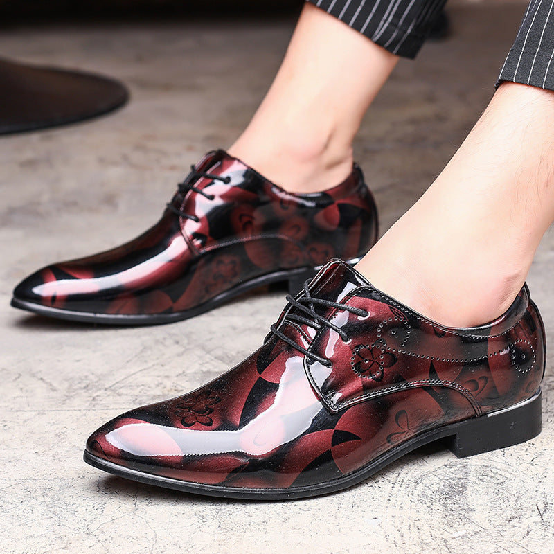 N0115 New shiny casual leather shoes