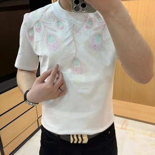 N0205 Men's new feather short sleeves