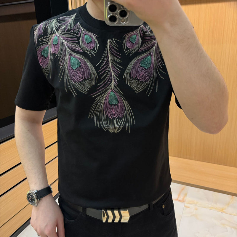 N0205 Men's new feather short sleeves