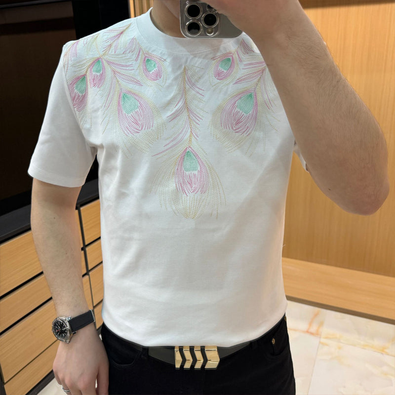 N0205 Men's new feather short sleeves