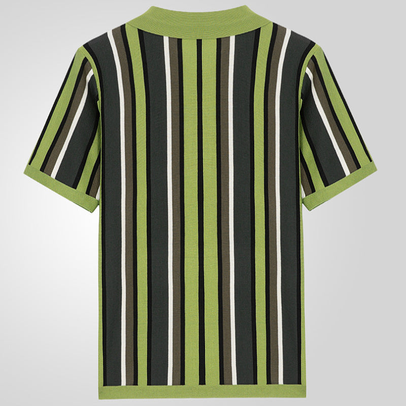 N0208 Men's striped casual short sleeves