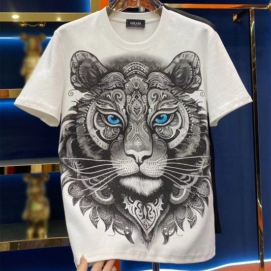 N0225 2025 New Rhinestone Tiger T-shirt