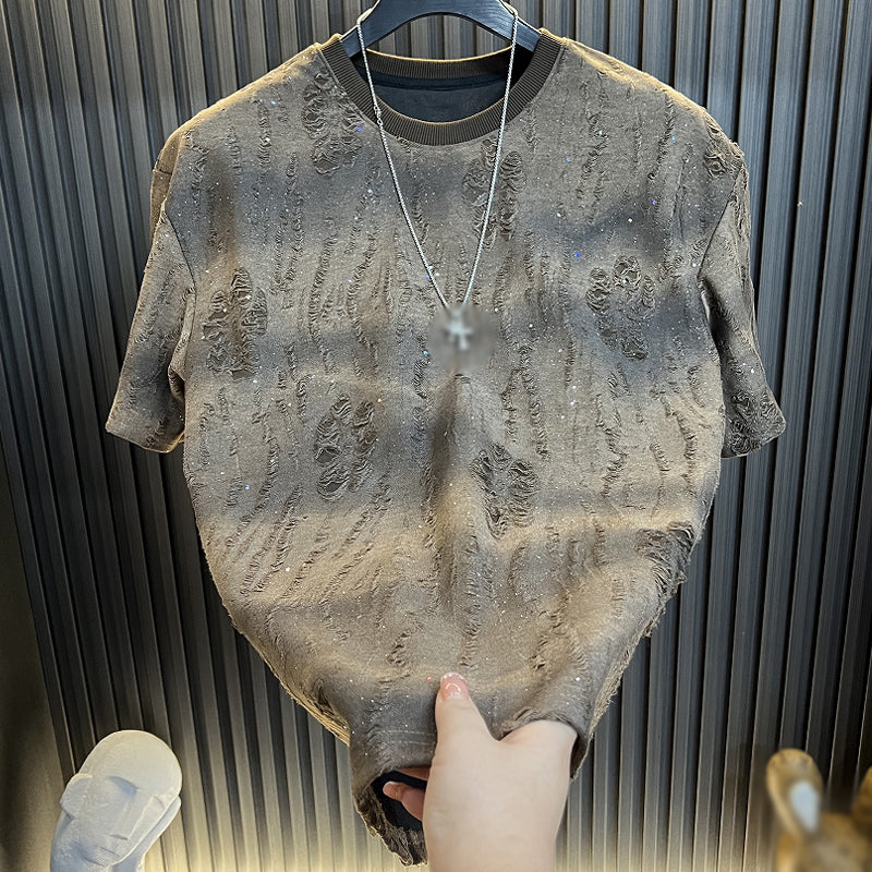 N0228 Hot sale light luxury men's short sleeves