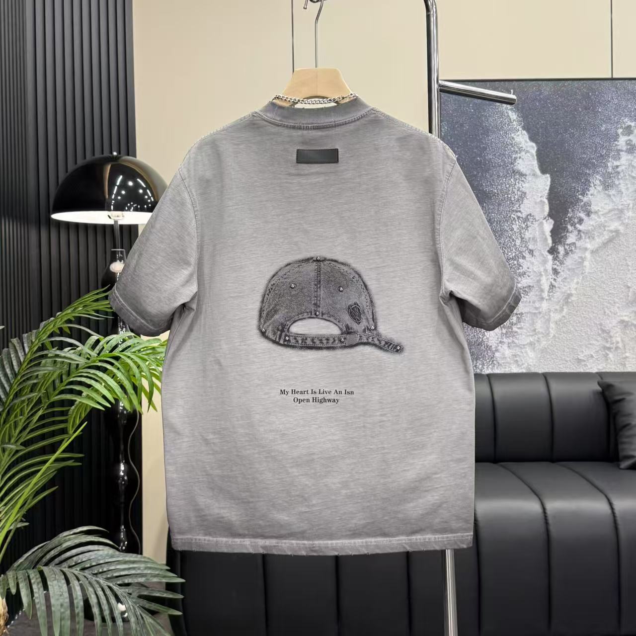 N0321 Men's cotton rivet short sleeve