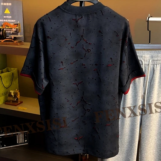 N0324 Men's summer casual loose temperament T-shirt