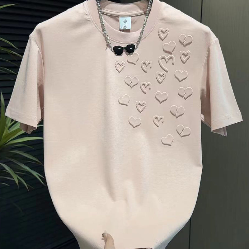 N0324 2025 3D Heart Printed T-shirt