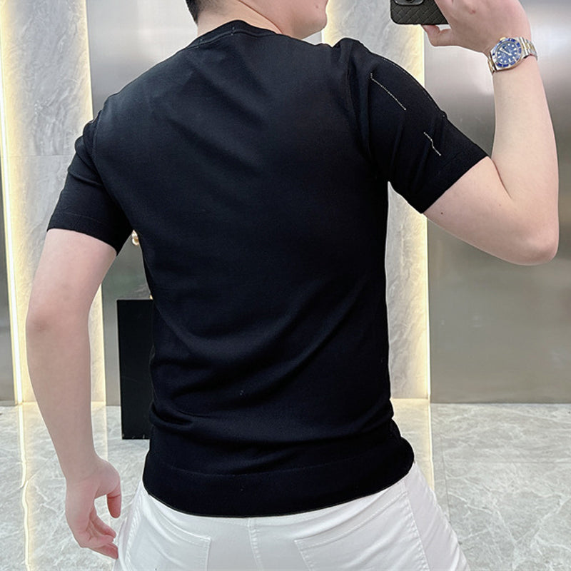 N0331 Men's Meteor Shower Ice Silk T-shirt