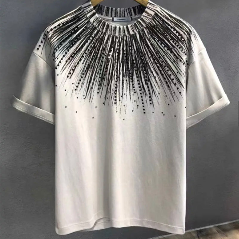 N0414 Men's rhinestone gradient T-shirt