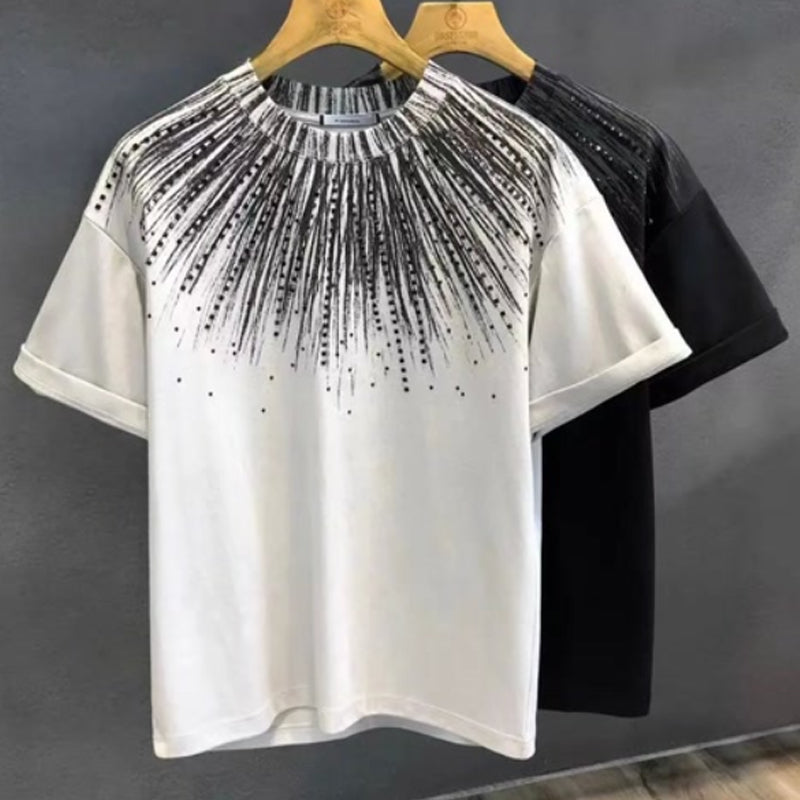 N0414 Men's rhinestone gradient T-shirt