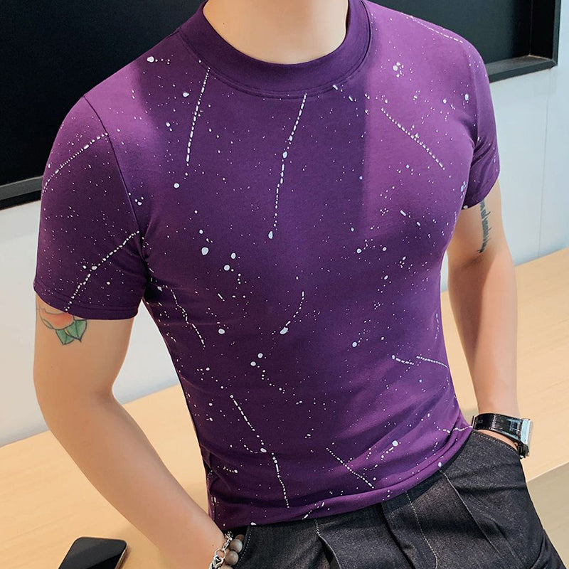 N0421 High-end design men's short sleeve