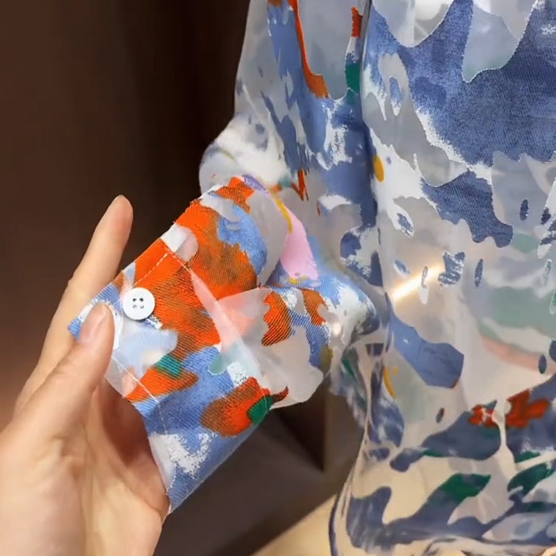 N0522 New summer retro painted shirt