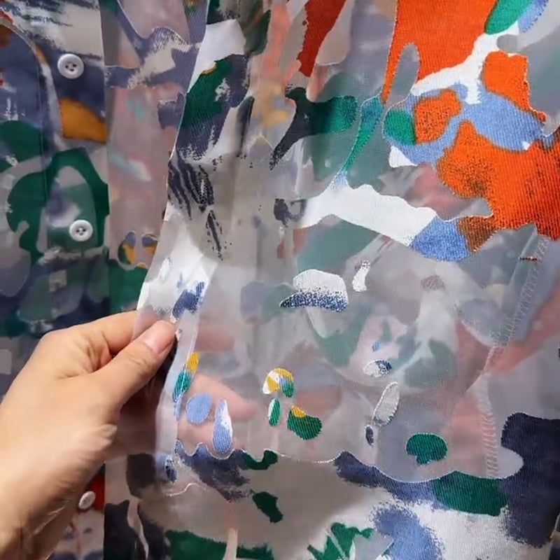 N0522 New summer retro painted shirt