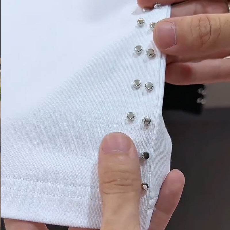 N0529 New summer rivet short sleeves