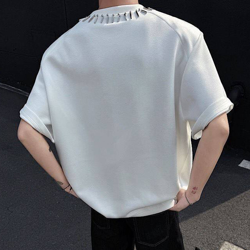 N0605 Fashion beaded men's short sleeve