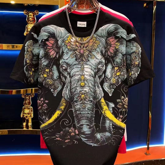 N0606 Men's new style personalized round neck trendy short sleeve