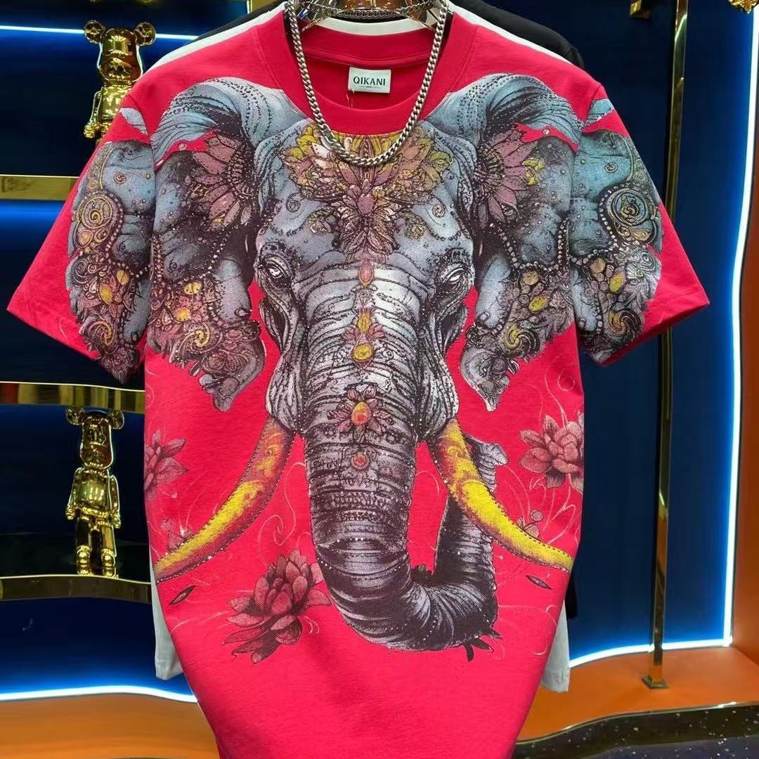 N0606 Men's new style personalized round neck trendy short sleeve