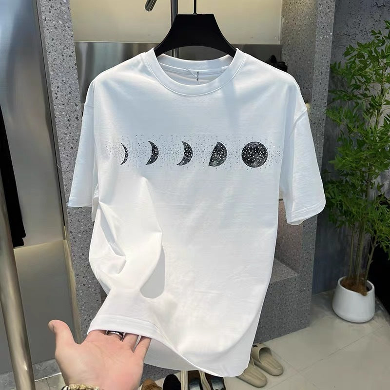 N0609 New summer cotton rhinestone short sleeves