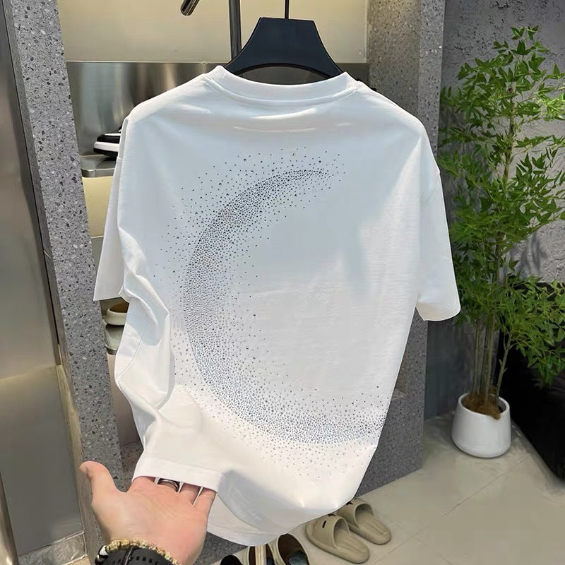 N0609 New summer cotton rhinestone short sleeves