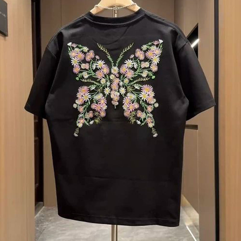 N0612 New embroidered short sleeves