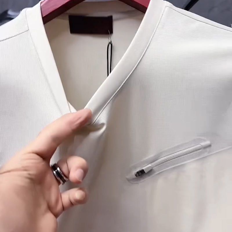 N0613 Summer splicing light luxury minimalist T-shirt