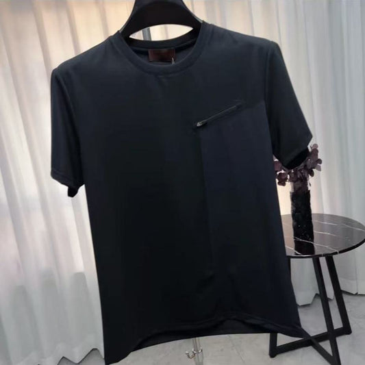 N0613 Summer splicing light luxury minimalist T-shirt