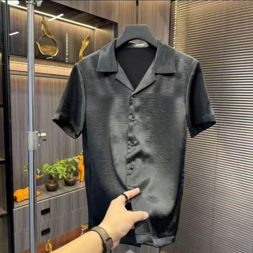 N0613 Men's satin short sleeves