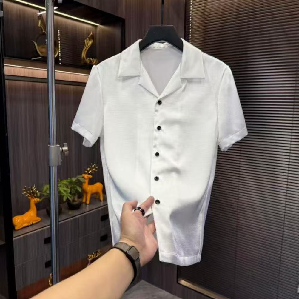 N0613 Men's satin short sleeves