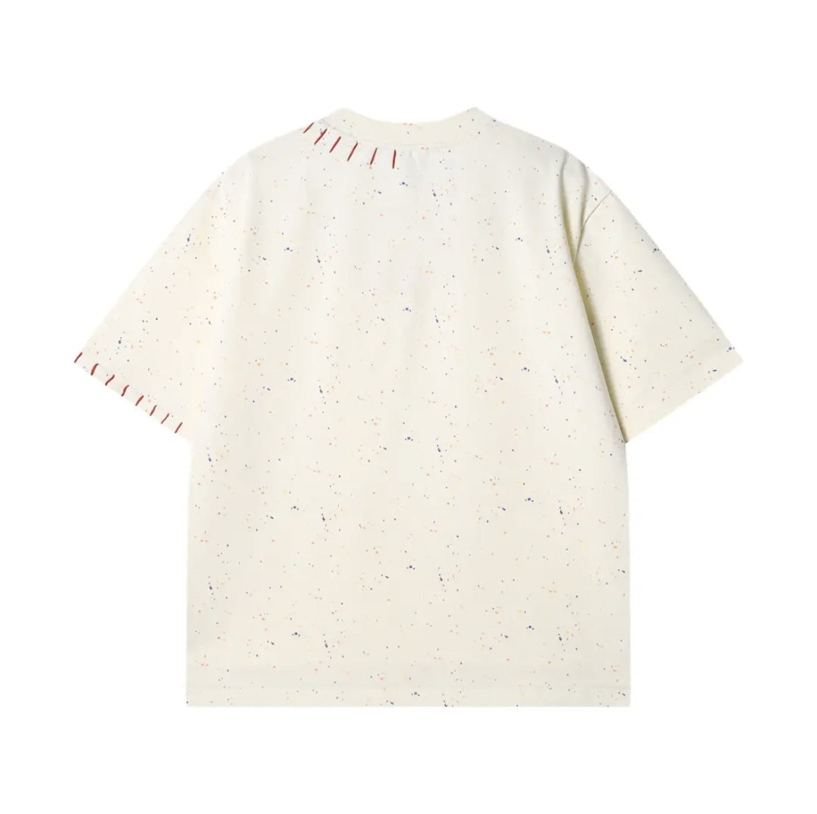 Embroidered High-end Round Neck Pure Cotton Couple T-shirt