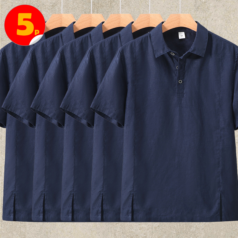 10-Pack Linen Polo Shirt Short Sleeve
