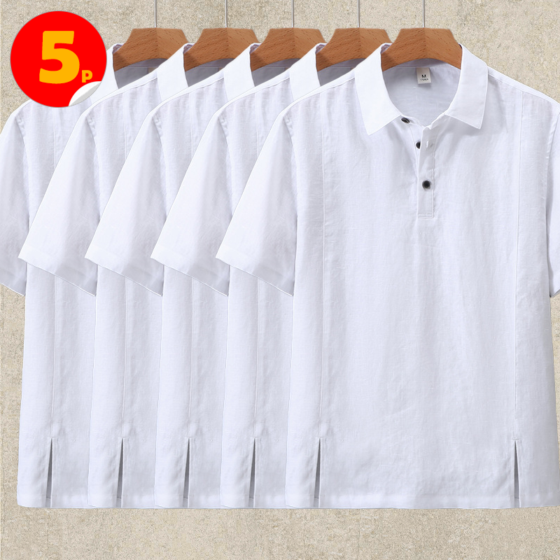 10-Pack Linen Polo Shirt Short Sleeve