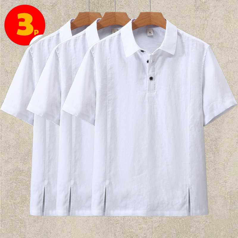 10-Pack Linen Polo Shirt Short Sleeve