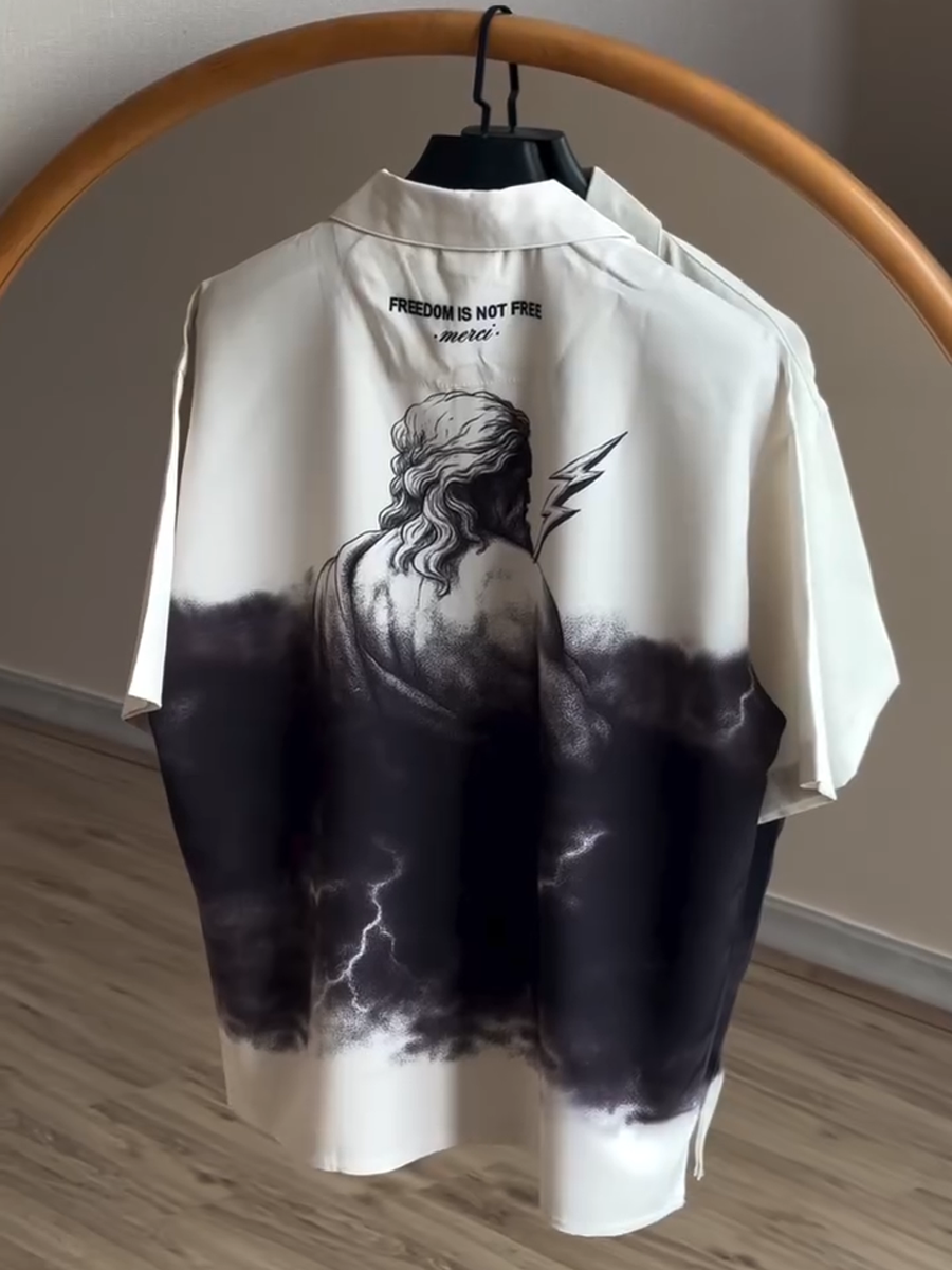 Casual Men's Cuban Collar Shirt