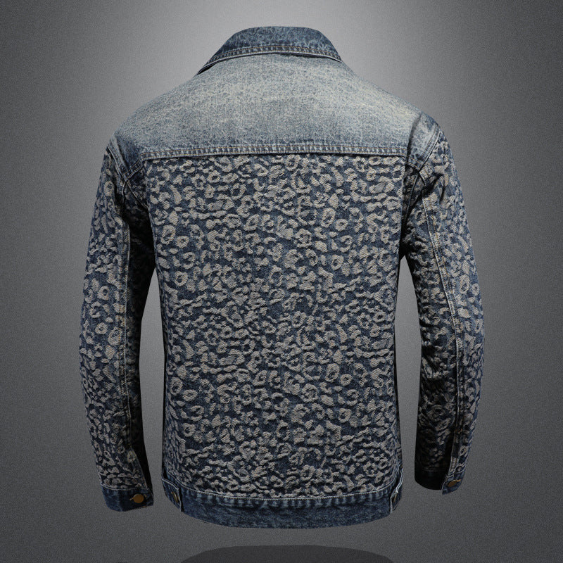 N82101 New Jacquard Patchwork Contrast Color Denim Jacket