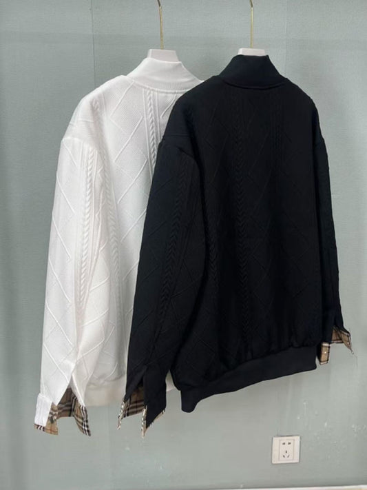 Autumn New Men's Stand Collar Knitted Jacket Fashion Cardigan