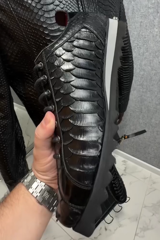 N111902 Crocodile Pattern Business Casual Leather Shoes