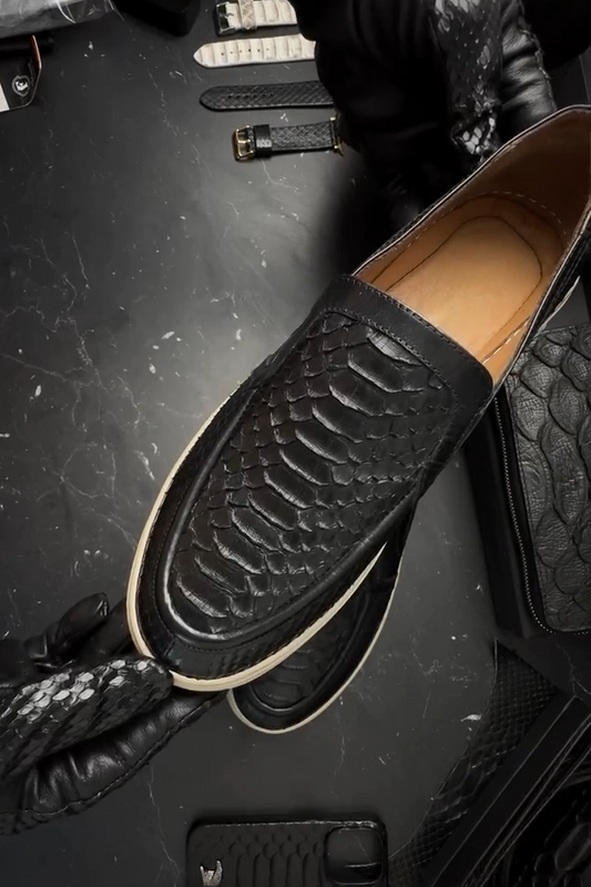 N111904 Crocodile Pattern Business Casual Leather Shoes