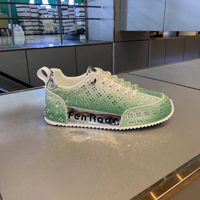 N0522 Summer rhinestone thick sole fashionable gradient men's shoes