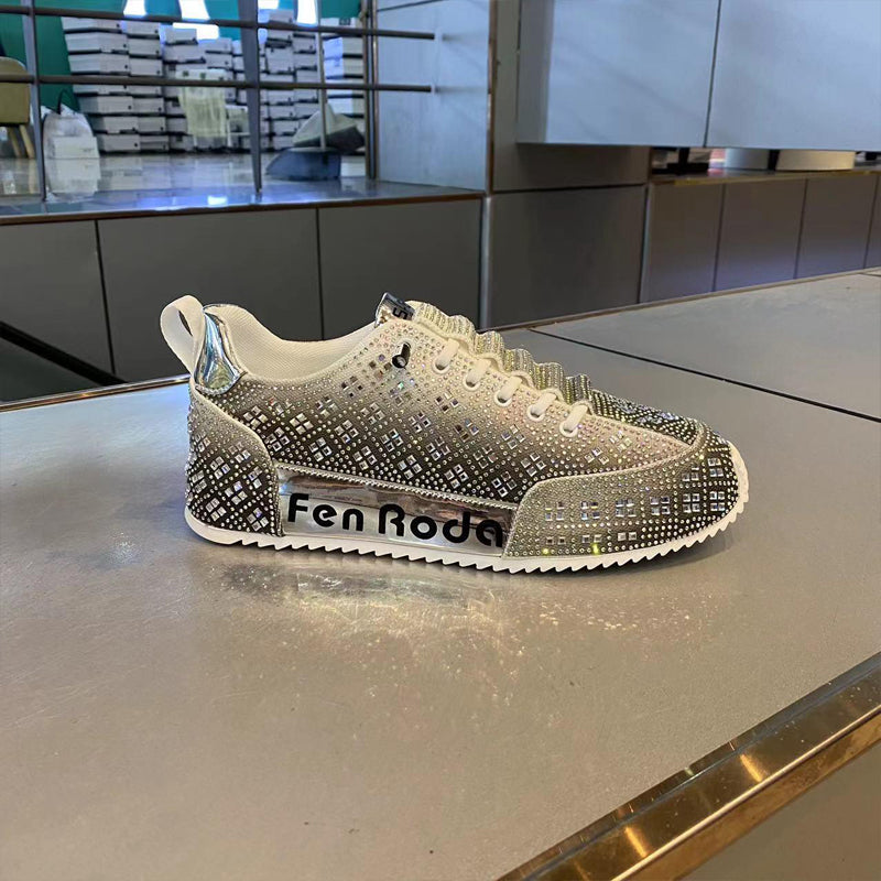 N0522 Summer rhinestone thick sole fashionable gradient men's shoes
