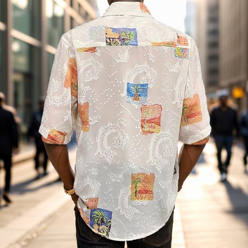 N0731 Summer thin casual floral shirt