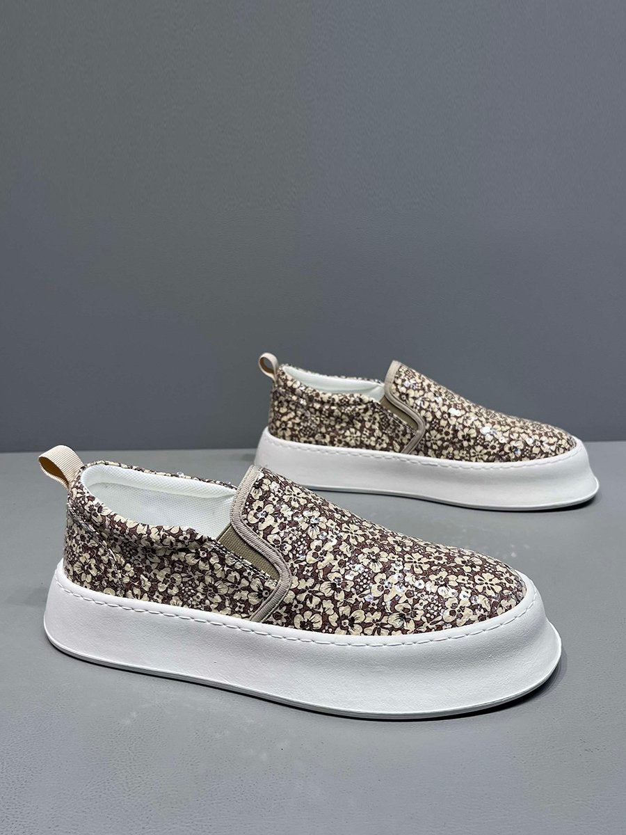 Women's floral sequin slip-on