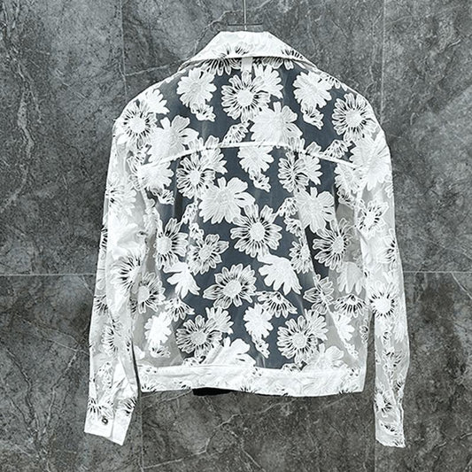 N0705 Summer trendy hollow jacquard thin jacket