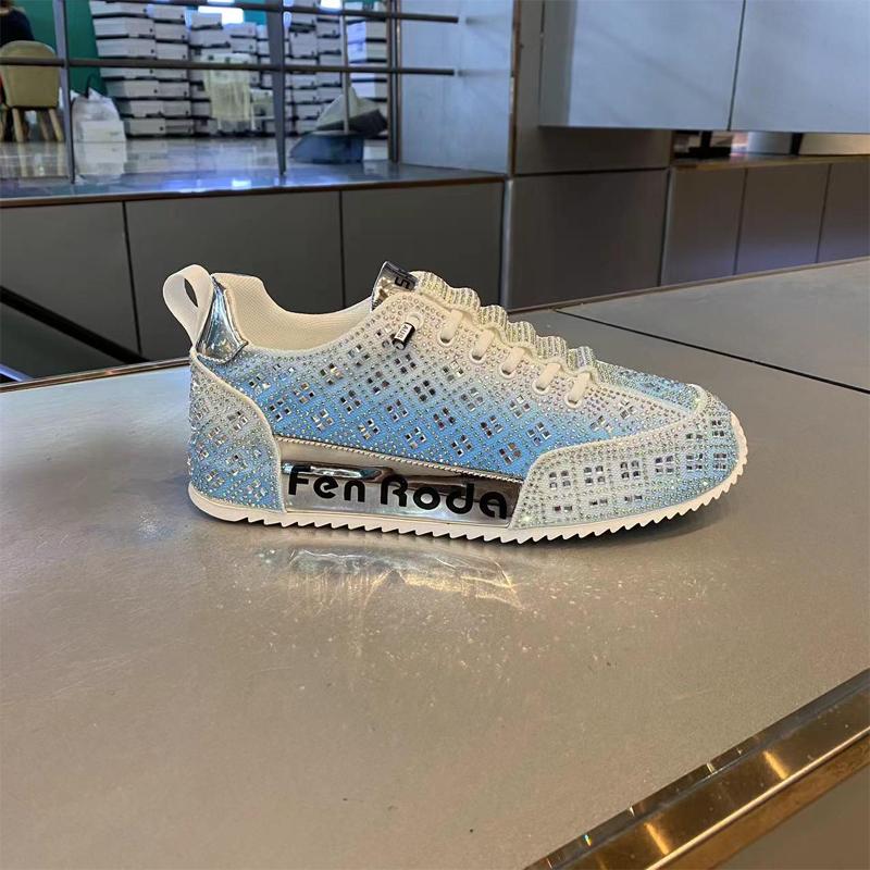 N0522 Summer rhinestone thick sole fashionable gradient men's shoes