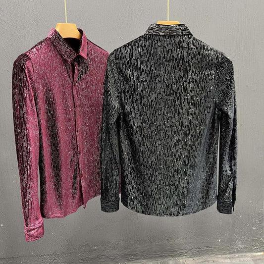N0911 Men's high-end starry sky shirt