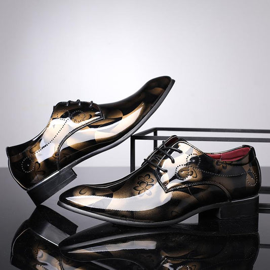 N0115 New shiny casual leather shoes