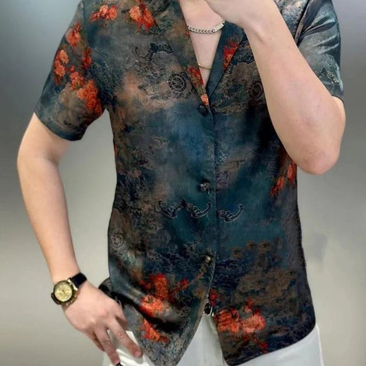 N0731 Men's stylish and comfortable short-sleeved shirt