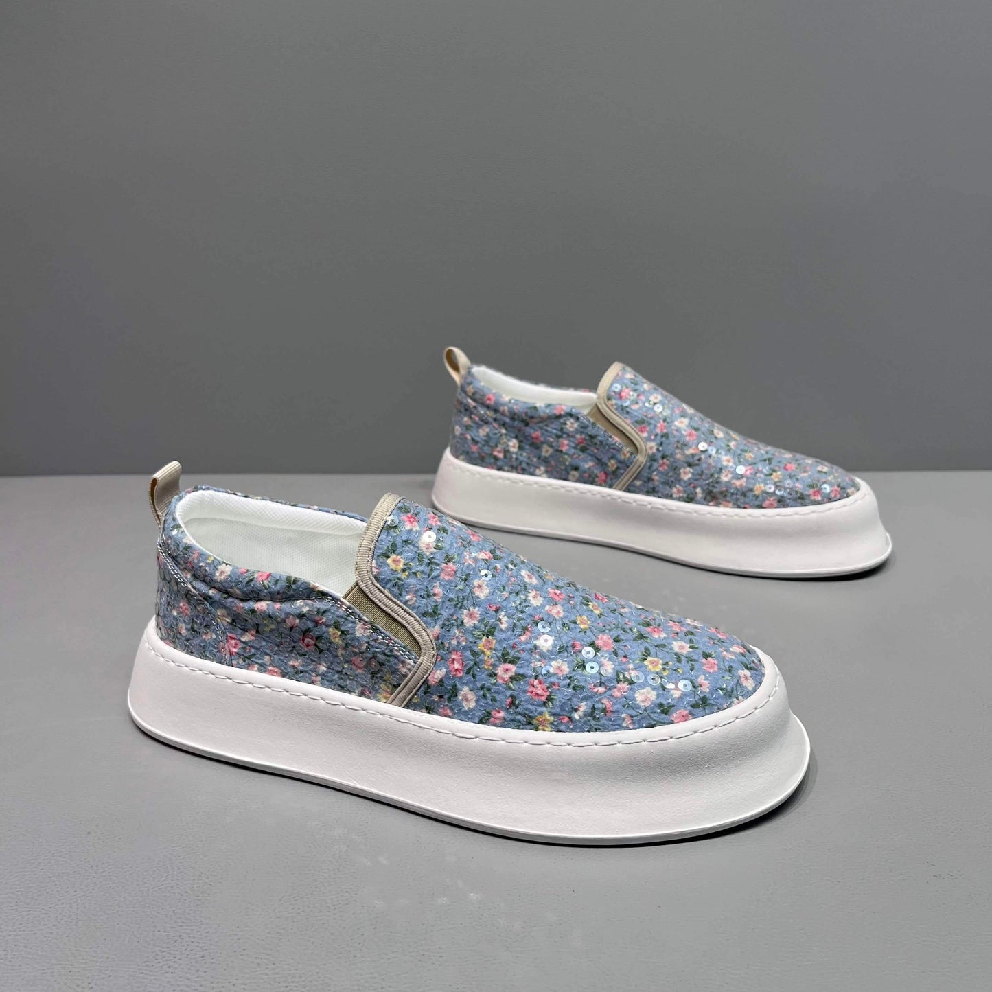 Women's floral sequin slip-on