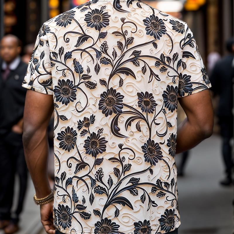 N0802 Men's ice silk fashion round neck short sleeves