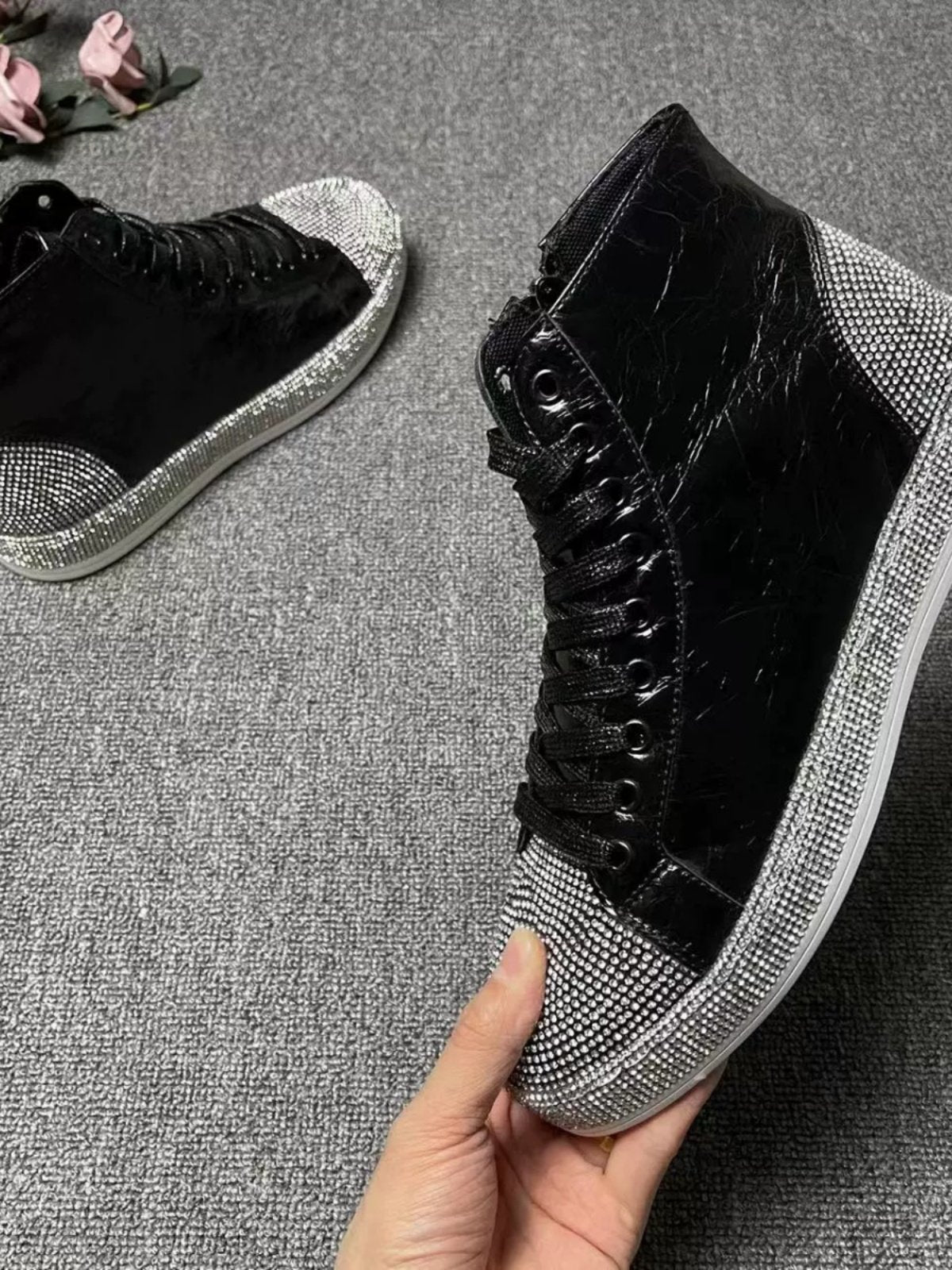 New spring and summer men's rhinestone laser sneakers